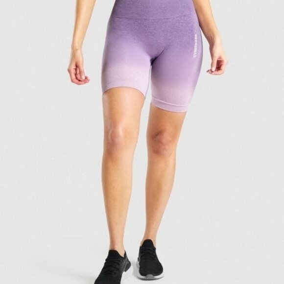 Gymshark Adapt Ombre Seamless Shorts in Light Purple Marl/Purple XS - Picture 1 of 5